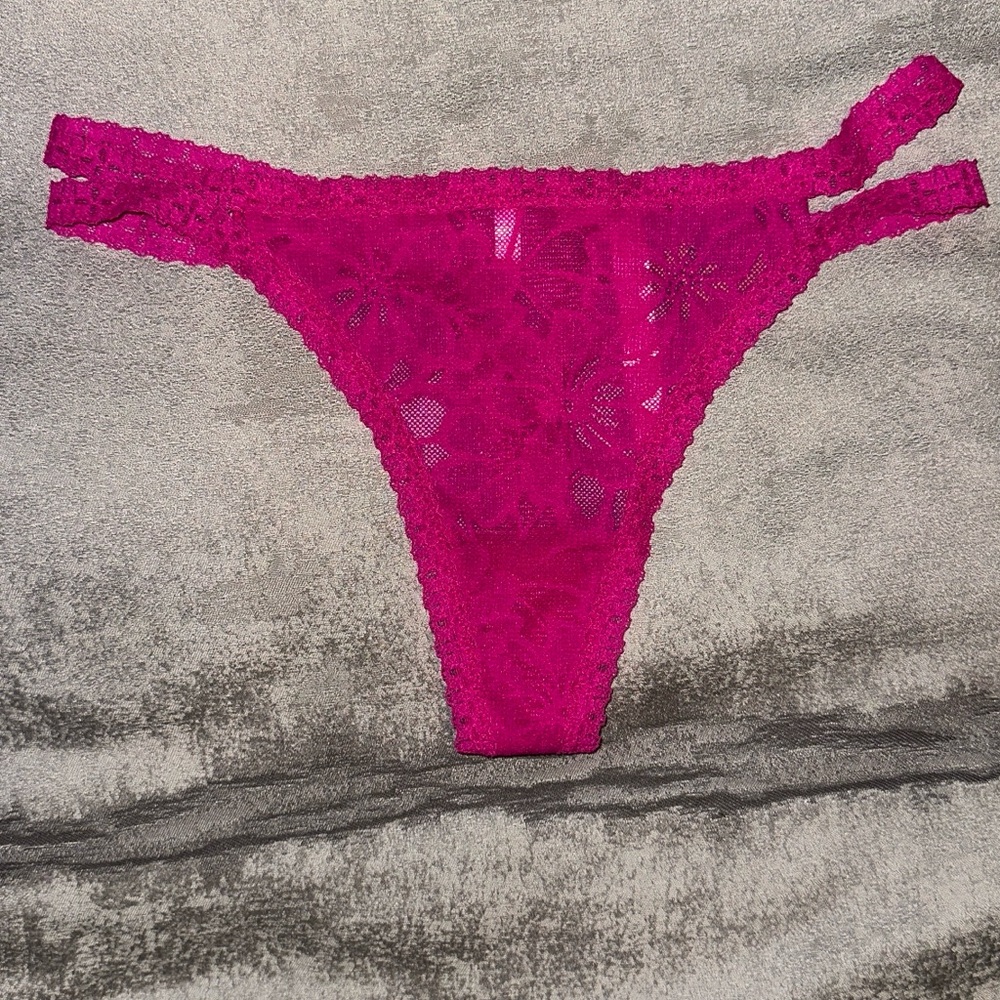 PINK Victoria's Secret Lace Panties - Hot Pink